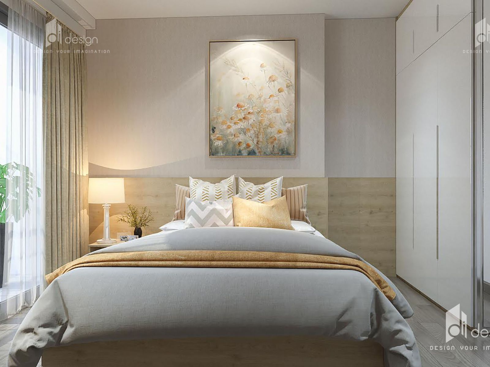 Thiết kế nội thất phòng ngủ căn hộ chung cư Saigon Royal 85m2