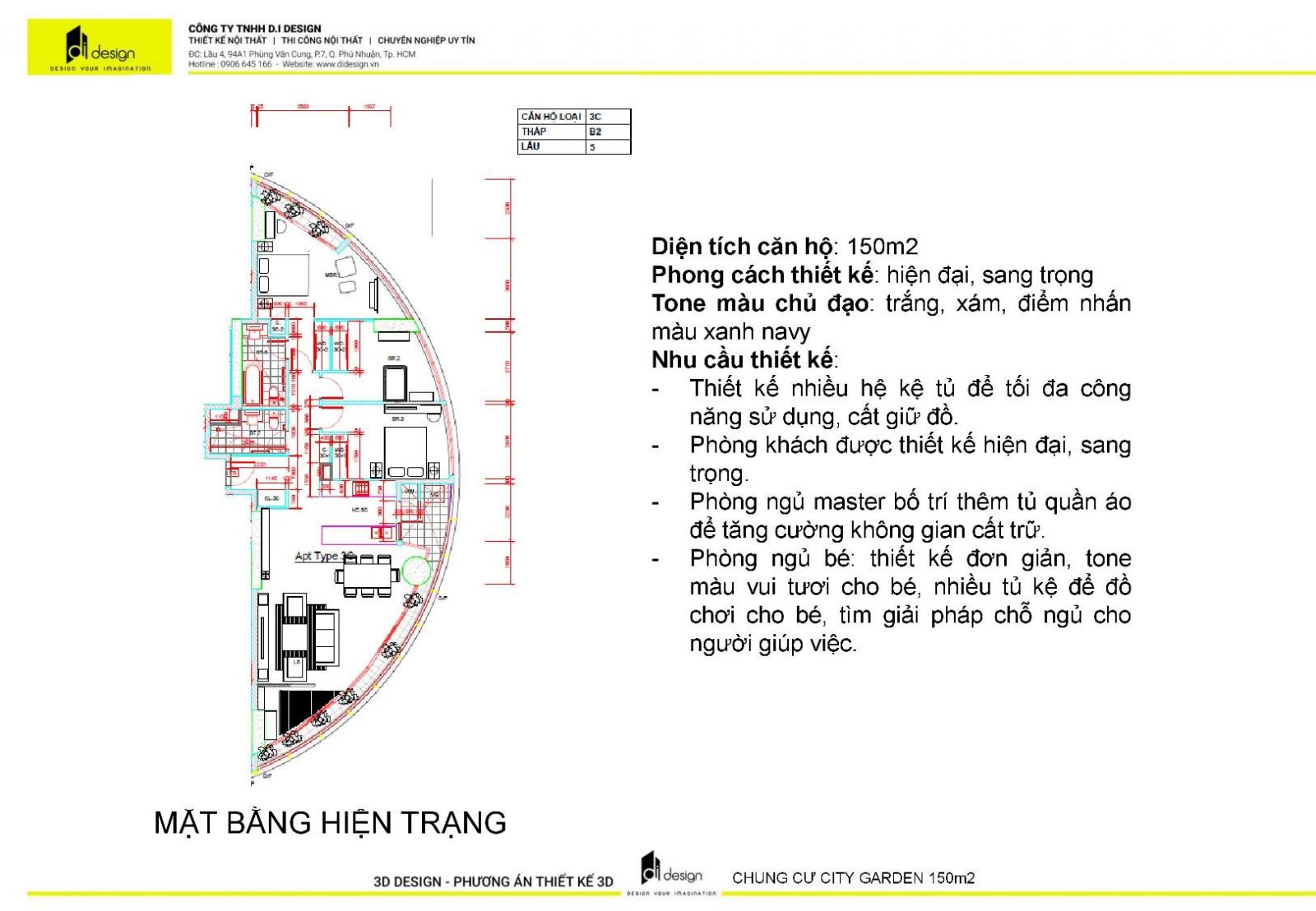 Tư vấn thiết kế căn hộ chung cư City Garden 150m2