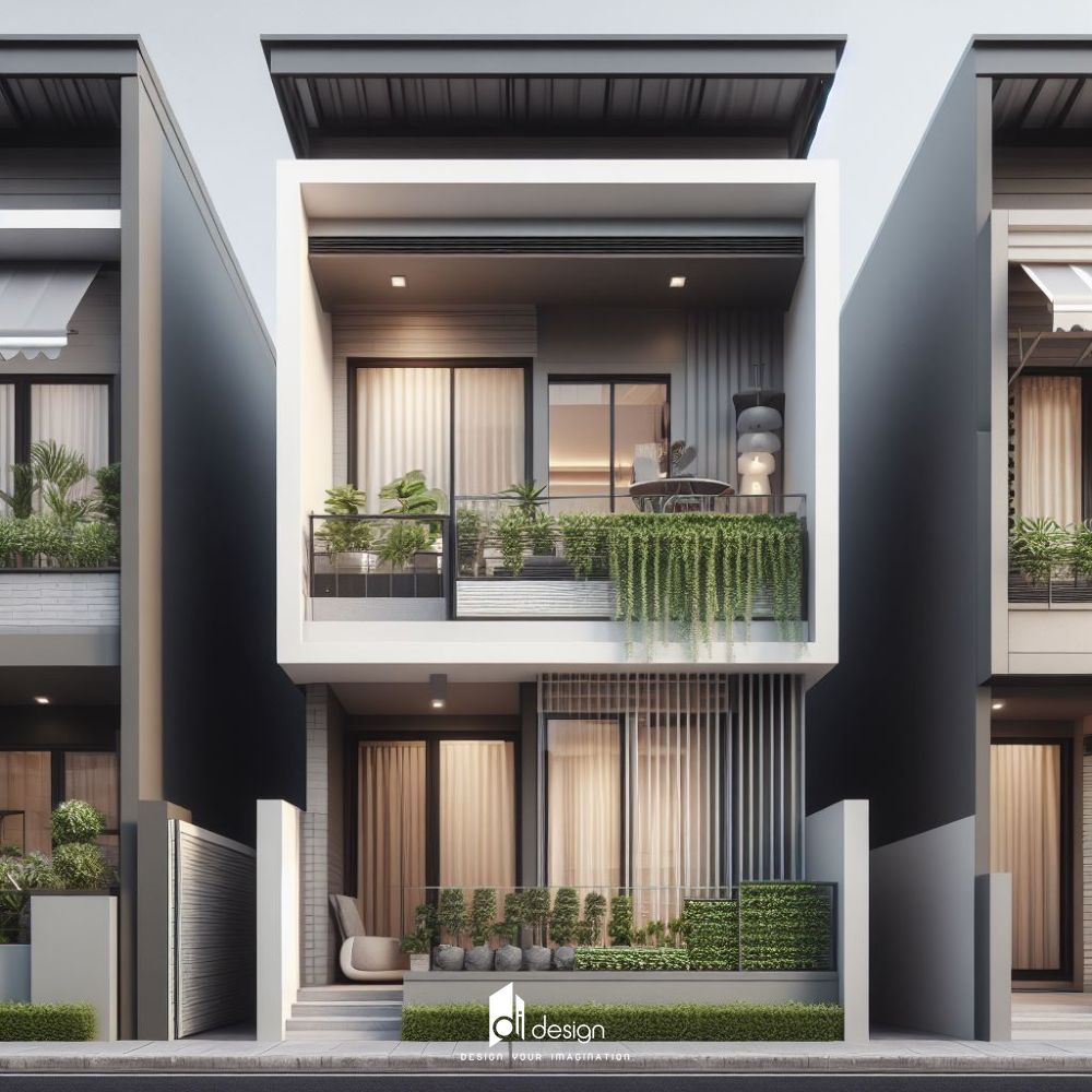 mẫu nhà phố 2 tầng đẹp hiện đại 2023
