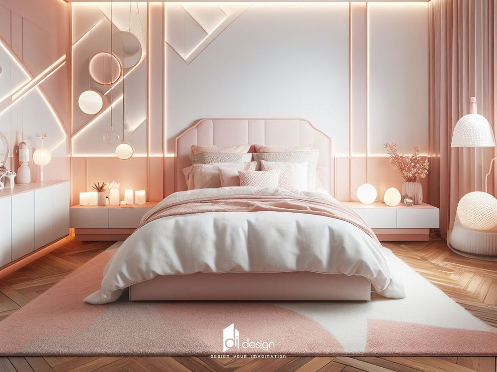 Phòng ngủ màu hồng tuyệt đẹp, mê mẫn người nhìn