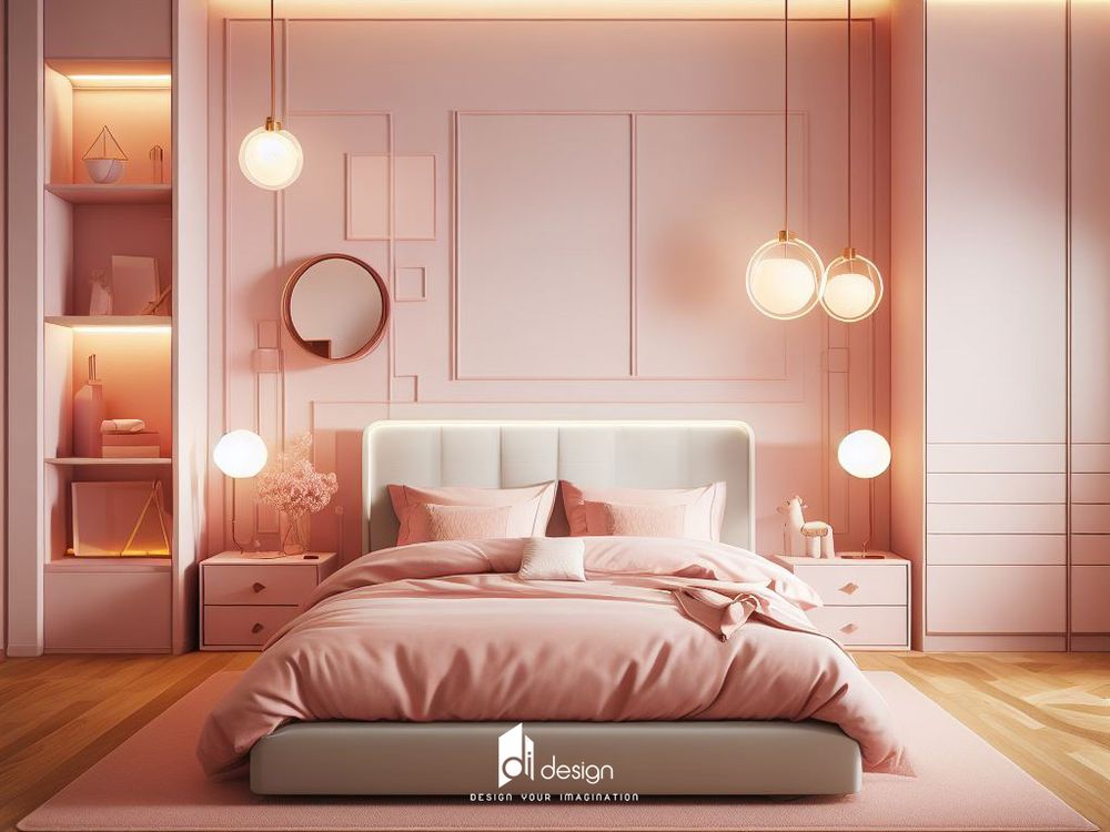Phòng ngủ màu hồng tuyệt đẹp, mê mẫn người nhìn
