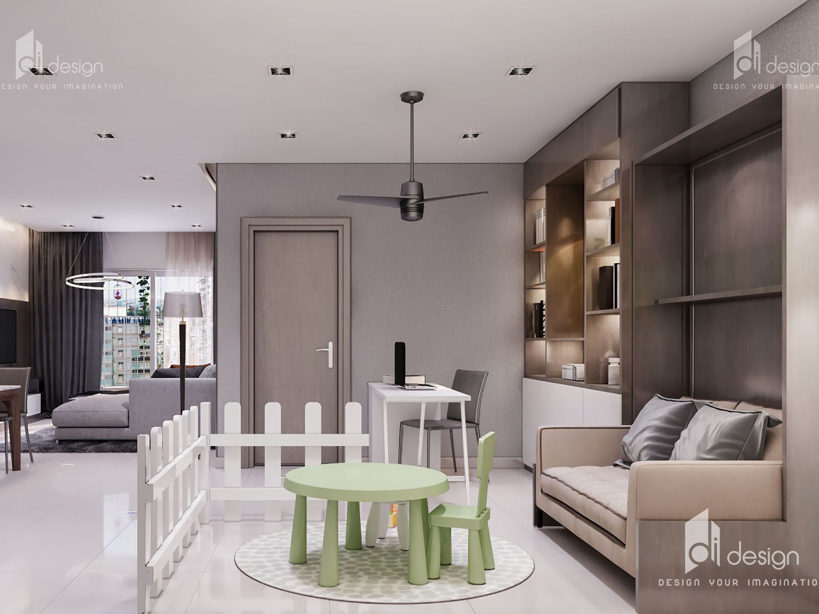 Thiết kế nội thất căn hộ Hà Đô Centrosa 93m2
