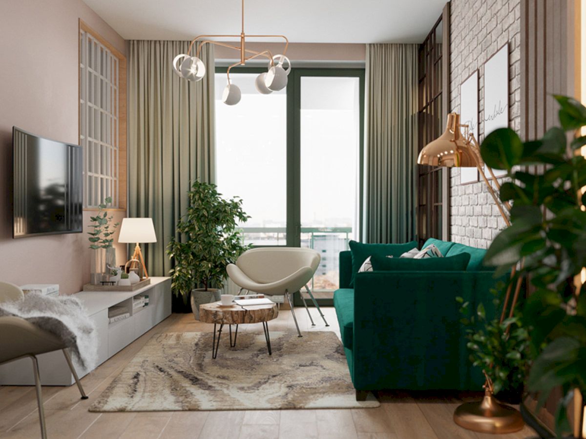 Thiết kế căn hộ An Gia garden hai phòng ngủ tràn ngập màu xanh