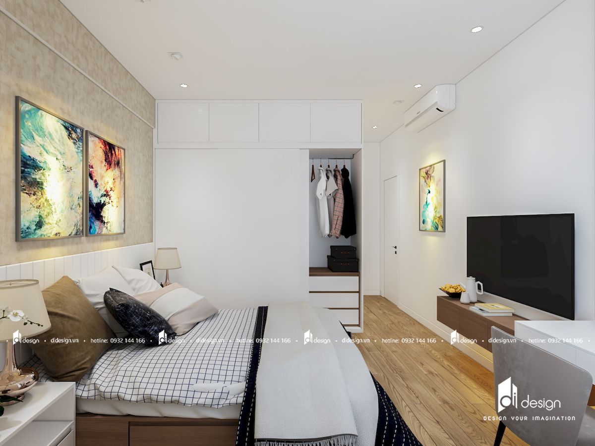 Thiết kế nội thất căn hộ Diamond Island Đảo Kim Cương 72 m2 2 Phòng Ngủ