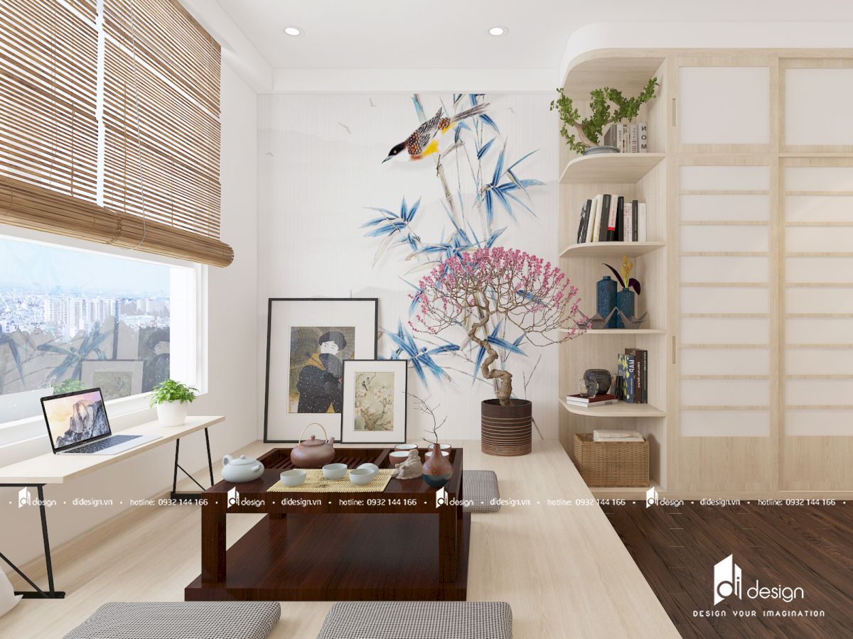Thiết kế nội thất căn hộ Centana Thủ Thiêm 97m2 phong cách Nhật