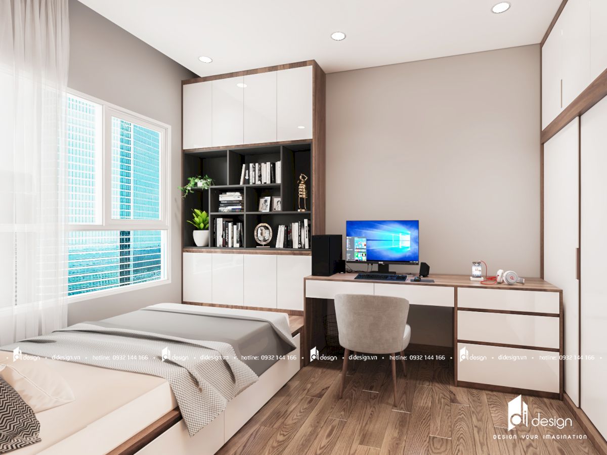 Thiết kế nội thất căn hộ chung cư Vista Verde 89m2 3 phòng ngủ sang trọng ấm áp
