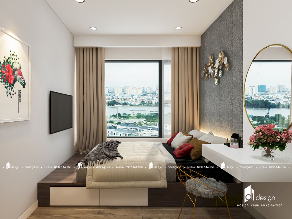 Thiết kế nội thất căn hộ KingDom 101 3 phòng ngủ 102m2 phong cách hiện đại