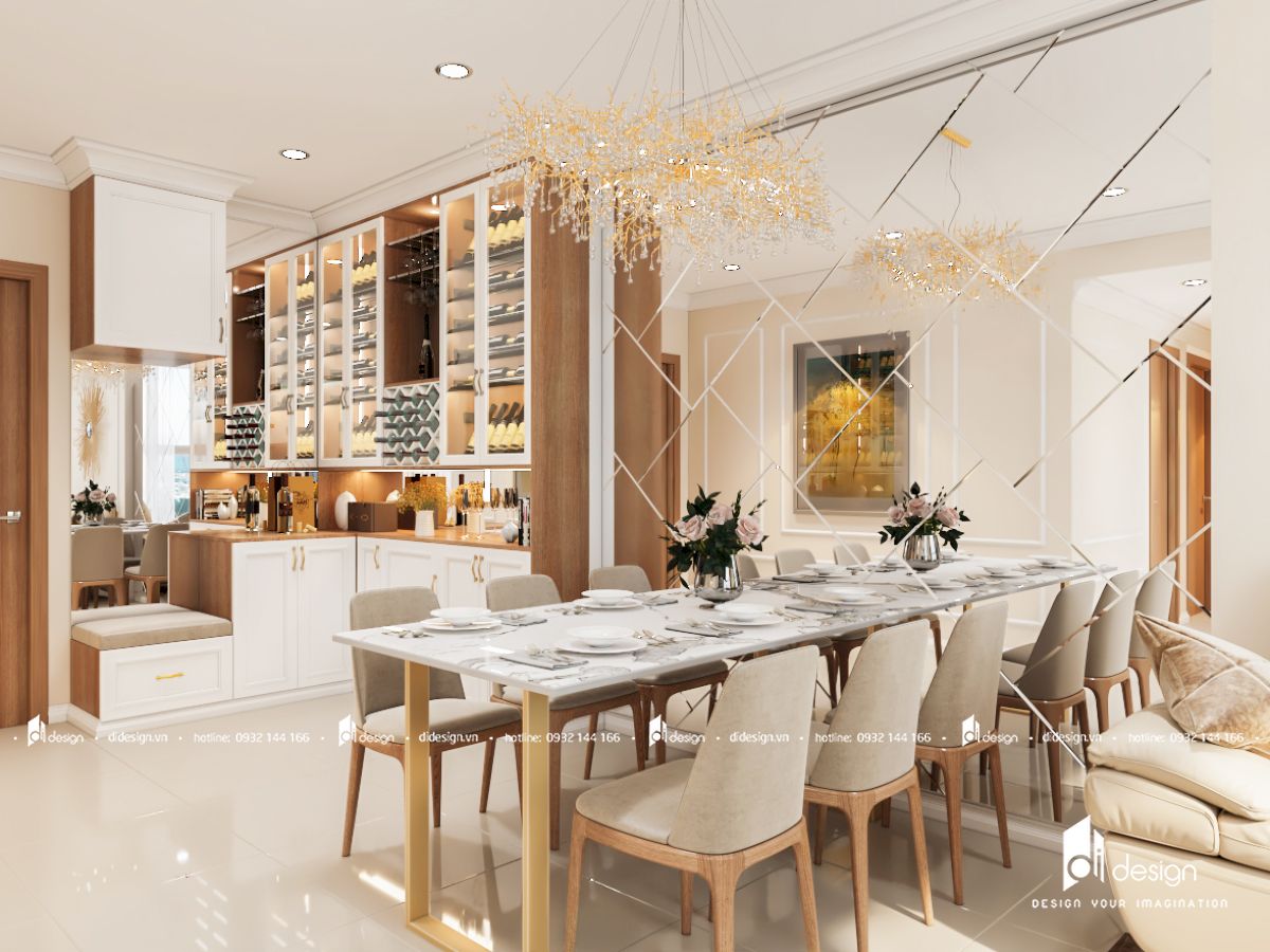 Thiết kế nội thất căn hộ Saigon Gateway 69m2 phong cách tân cổ điển