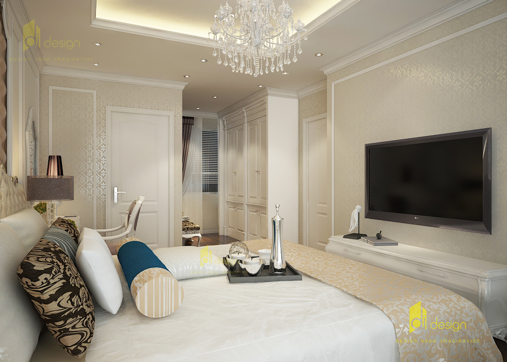 Thiết kế nội thất phòng ngủ mang phong cách Cổ điển.