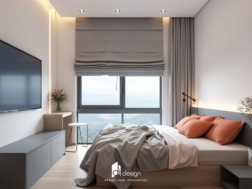 Thiết Kế Căn Hộ 57m2 Đơn Giản Hiện Đại Tông Màu Xanh Lá Cây Đậm Thiết Kế Căn Hộ 57m2 Đơn Giản Hiện Đại Tông Màu Xanh Lá Cây Đậm