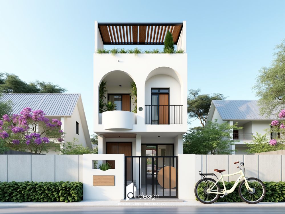Thiết kế nhà phố 2 tầng đẹp ấn tượng 2025