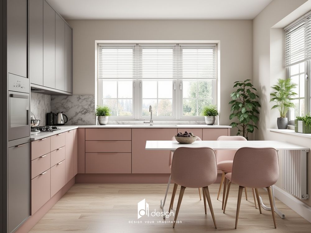Thiết Kế Nội Thất Bếp Căn Hộ Màu Hồng Nhạt: Sự Kết Hợp Giữa Tinh Tế và Hiện Đại Thiết Kế Nội Thất Bếp Căn Hộ Màu Hồng Nhạt: Sự Kết Hợp Giữa Tinh Tế và Hiện Đại