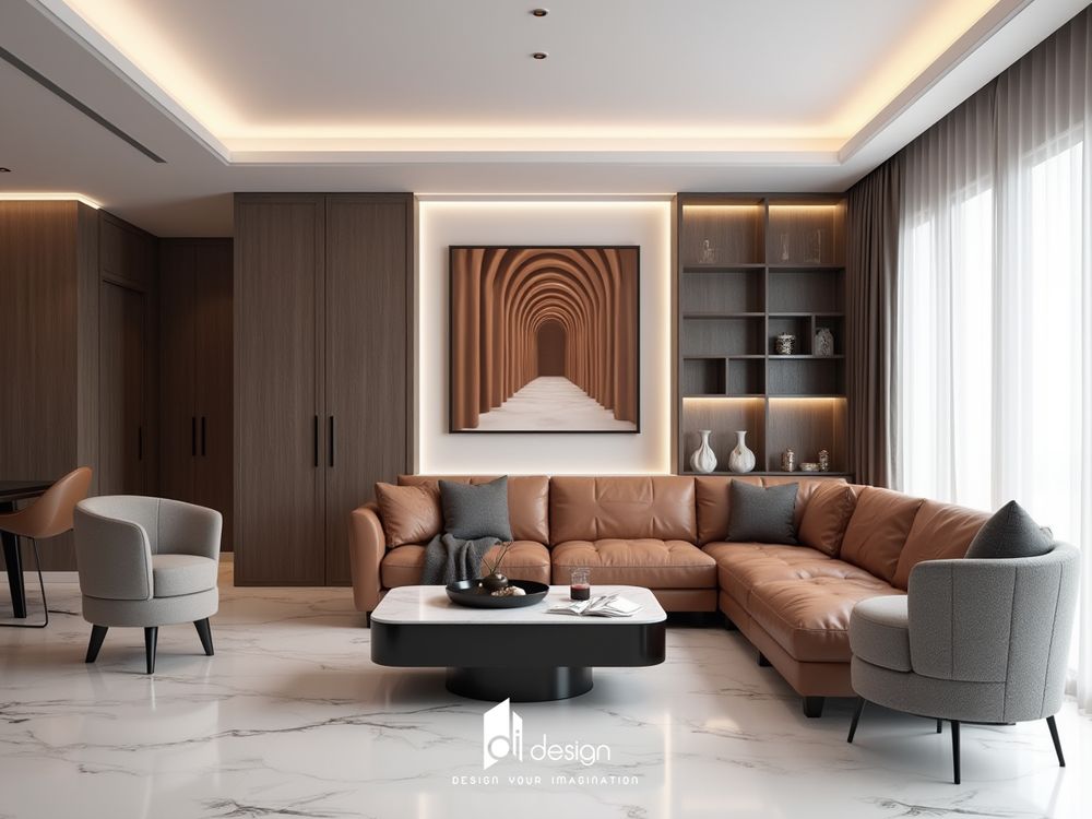 Thiết Kế Nội Thất Căn Hộ 102m2 Hiện Đại Tông Màu Nâu Xám: Sự Hoàn Hảo Trong Không Gian Sống