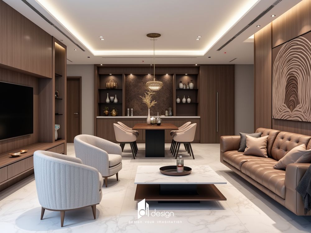 Thiết Kế Nội Thất Căn Hộ 102m2 Hiện Đại Tông Màu Nâu Xám