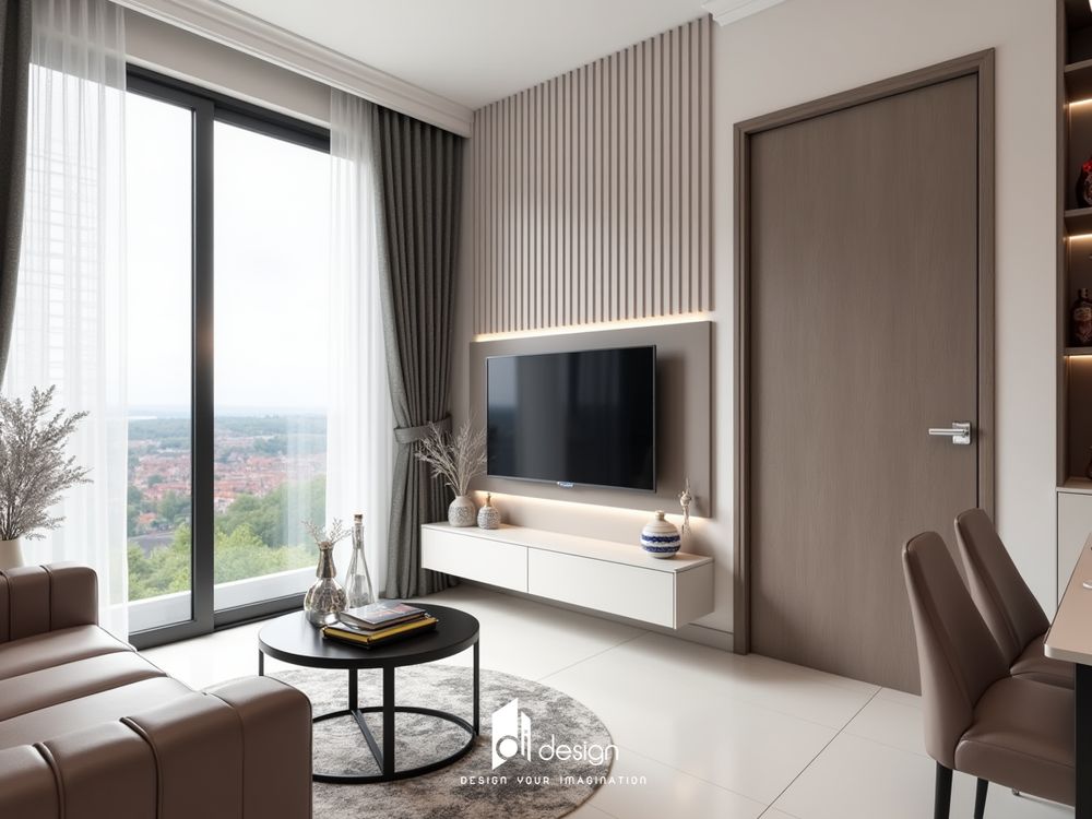 Thiết Kế Nội Thất Căn Hộ 45m2 Phong Cách Tối Giản ấm áp tiện nghi