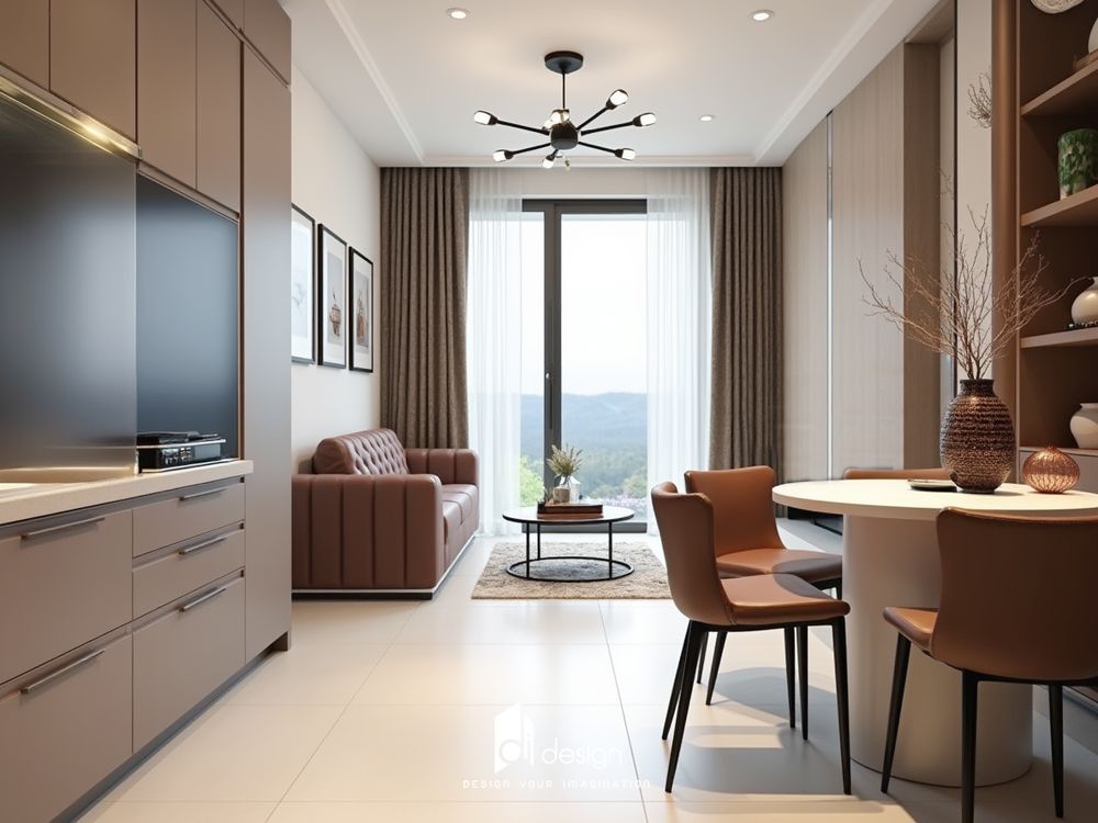 Thiết Kế Nội Thất Căn Hộ 45m2 Phong Cách Tối Giản ấm áp tiện nghi