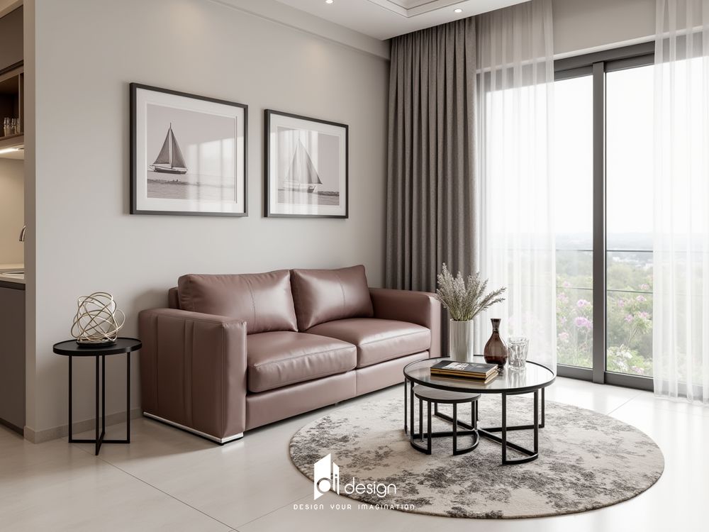 Thiết Kế Nội Thất Căn Hộ 45m2 Quận 4 – Sự Kết Hợp Hoàn Hảo Giữa Tông Màu Xám Và Gỗ Ấm Áp