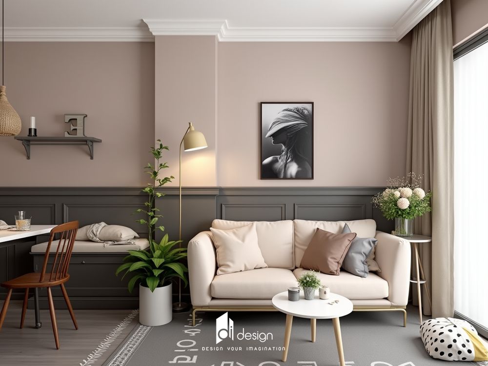 Thiết kế nội thất căn hộ 54m2 hiện đại, tối giản