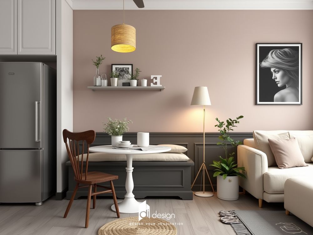 Thiết kế nội thất căn hộ 54m2 hiện đại, tối giản Thiết kế nội thất căn hộ 54m2 hiện đại, tối giản