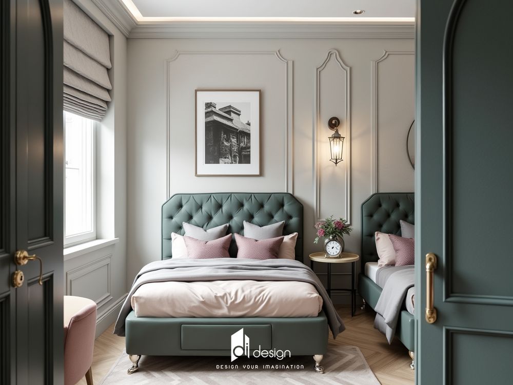 Thiết kế nội thất căn hộ 56m2 phong cách tân cổ điển