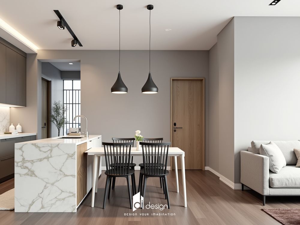 Thiết Kế Nội Thất Căn Hộ 60m2 Phong Cách Tối Giản: Tiện Nghi Trong Không Gian Nhỏ