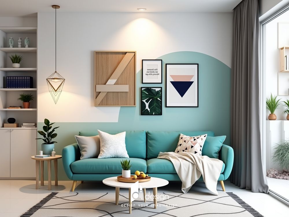 Thiết Kế Nội Thất Căn Hộ 71m2 Phong Cách Scandinavian Màu Xanh Ngọc