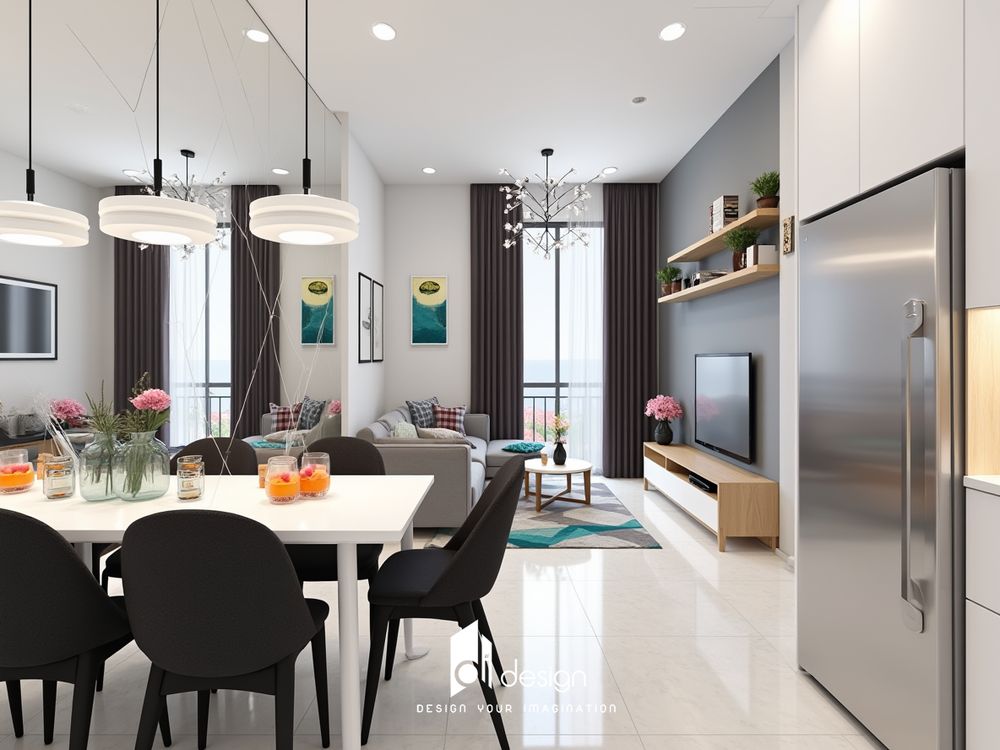 Thiết kế nội thất căn hộ chung cư 78m2 Saigon Intela Thiết kế nội thất căn hộ chung cư 78m2 Saigon Intela