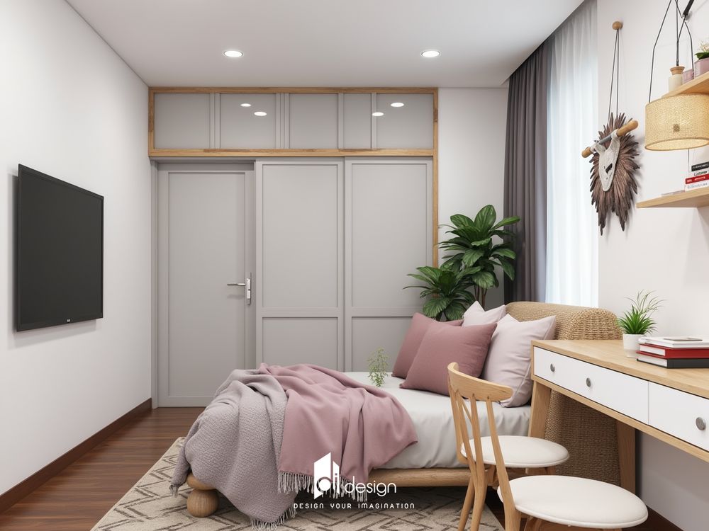Thiết Kế Nội Thất Căn Hộ Phong Cách Bắc Âu Tông Màu Xanh Dương