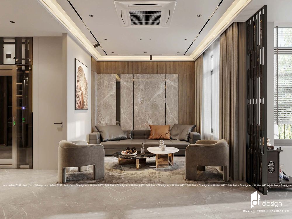 Thiết kế nội thất nhà phố 300m2 Verosa Park sang trọng