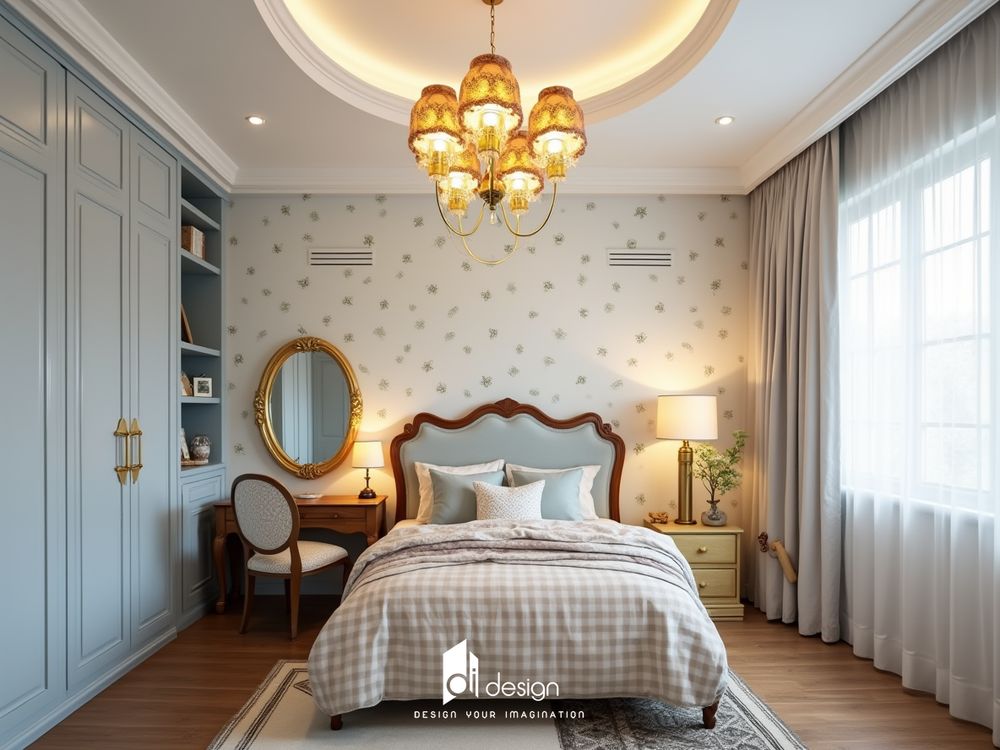 Thiết kế nội thất phòng ngủ phong cách tân cổ điển