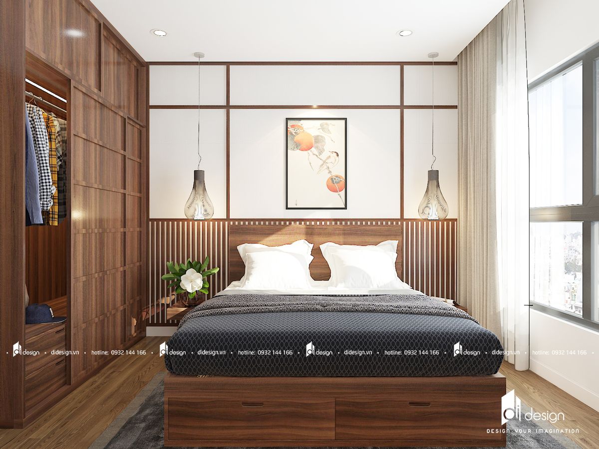 Thiết kế nội thất căn hộ Mizuki Park 86m2 kiểu Nhật Bản ấm áp