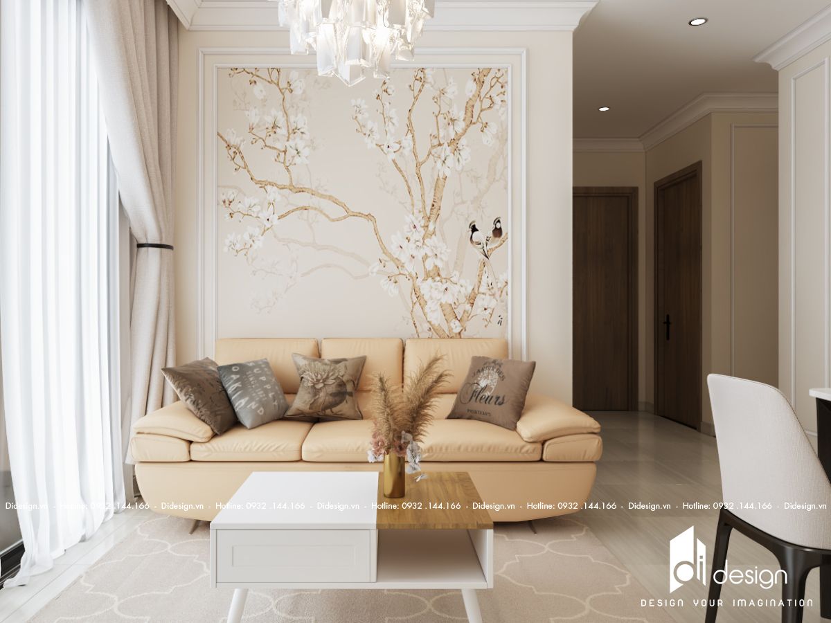 Thiết kế nội thất căn hộ Vinhomes Grand Park 55m2 phong cách tân cổ điển