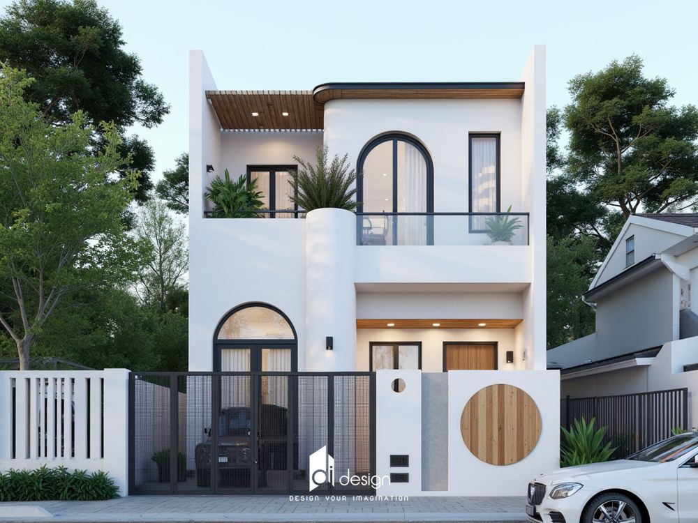 mẫu nhà phố 2 tầng đẹp hiện đại 2025