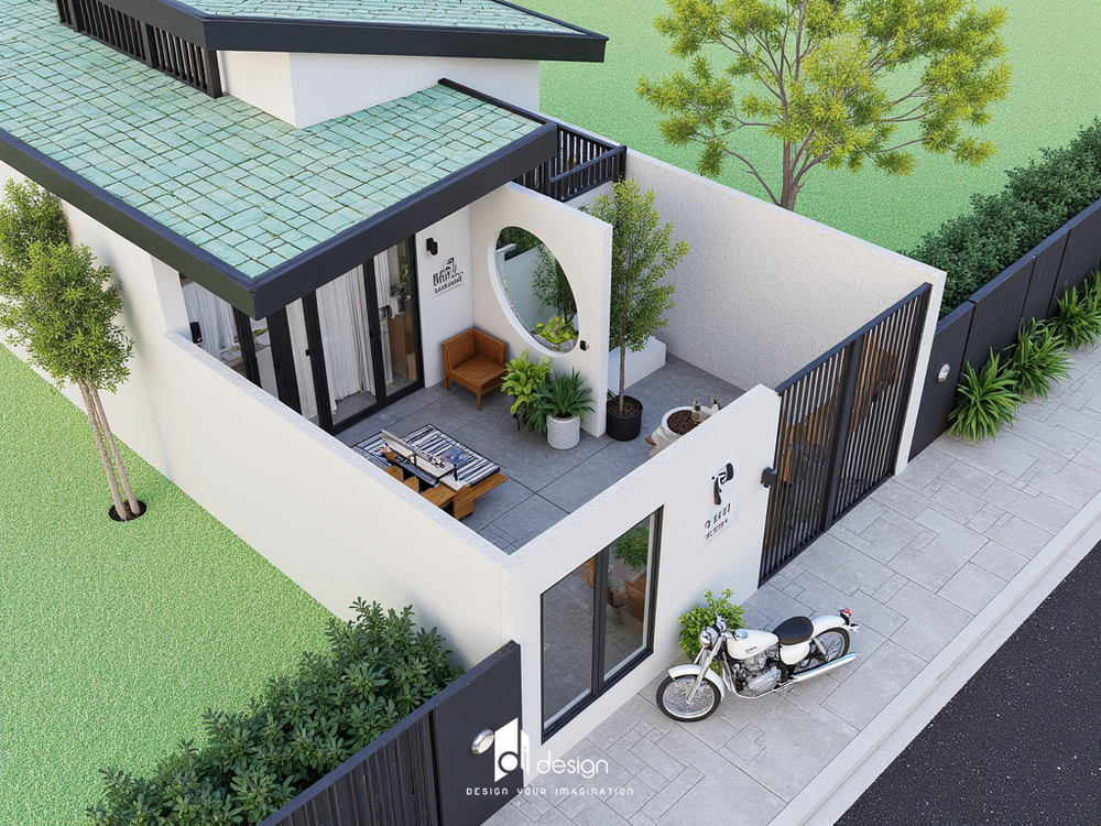 Thiết Kế Nhà 1 Tầng 2 Phòng Ngủ 80m2 Xinh Xắn Cho Gia Đình Trẻ Thiết Kế Nhà 1 Tầng 2 Phòng Ngủ 80m2 Xinh Xắn Cho Gia Đình Trẻ