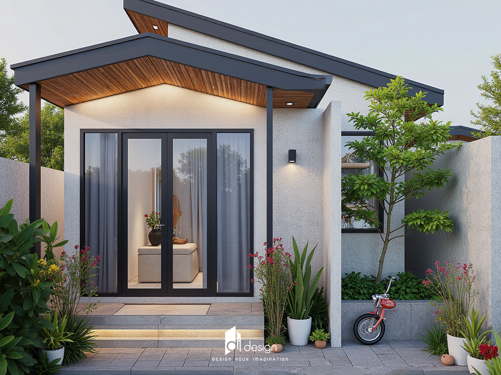 Thiết Kế Nhà 1 Tầng 2 Phòng Ngủ 80m2 Xinh Xắn Cho Gia Đình Trẻ