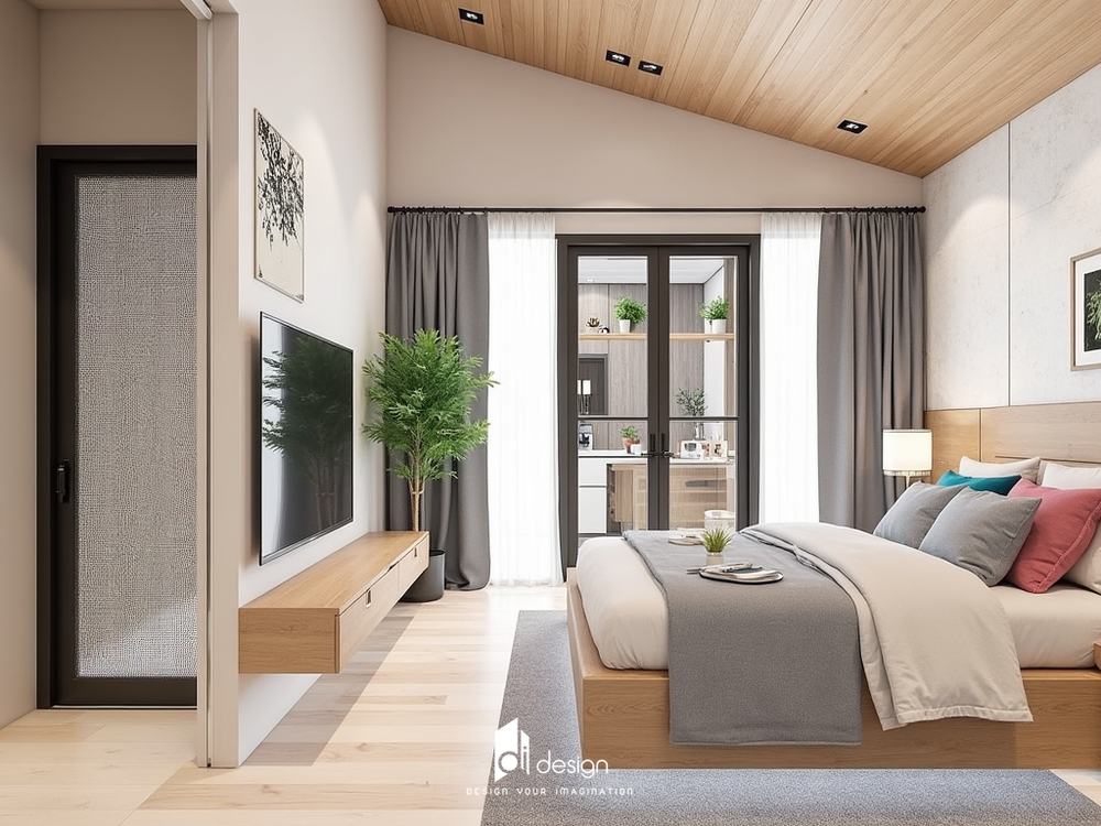 Thiết Kế Nhà 1 Tầng 2 Phòng Ngủ 80m2 Xinh Xắn Cho Gia Đình Trẻ Thiết Kế Nhà 1 Tầng 2 Phòng Ngủ 80m2 Xinh Xắn Cho Gia Đình Trẻ