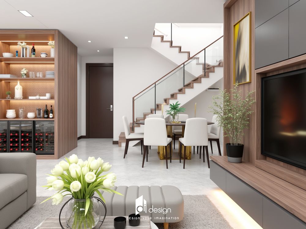 Thiết kế nhà phố 2 tầng 6x10m hiện đại sang trọng Thiết kế nhà phố 2 tầng 6x10m hiện đại sang trọng