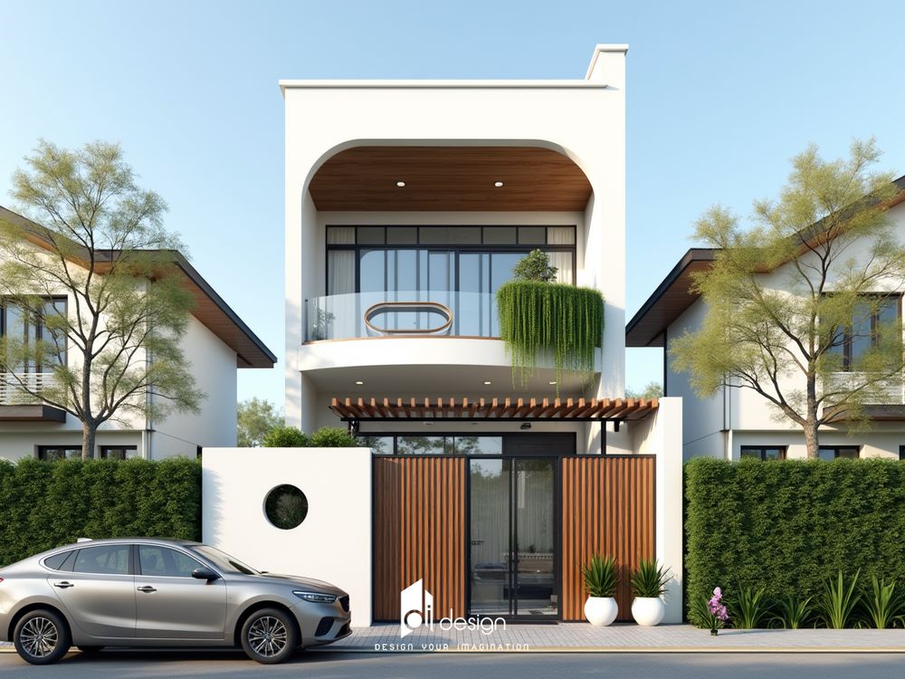 Thiết kế nhà phố 2 tầng đẹp ấn tượng 2025