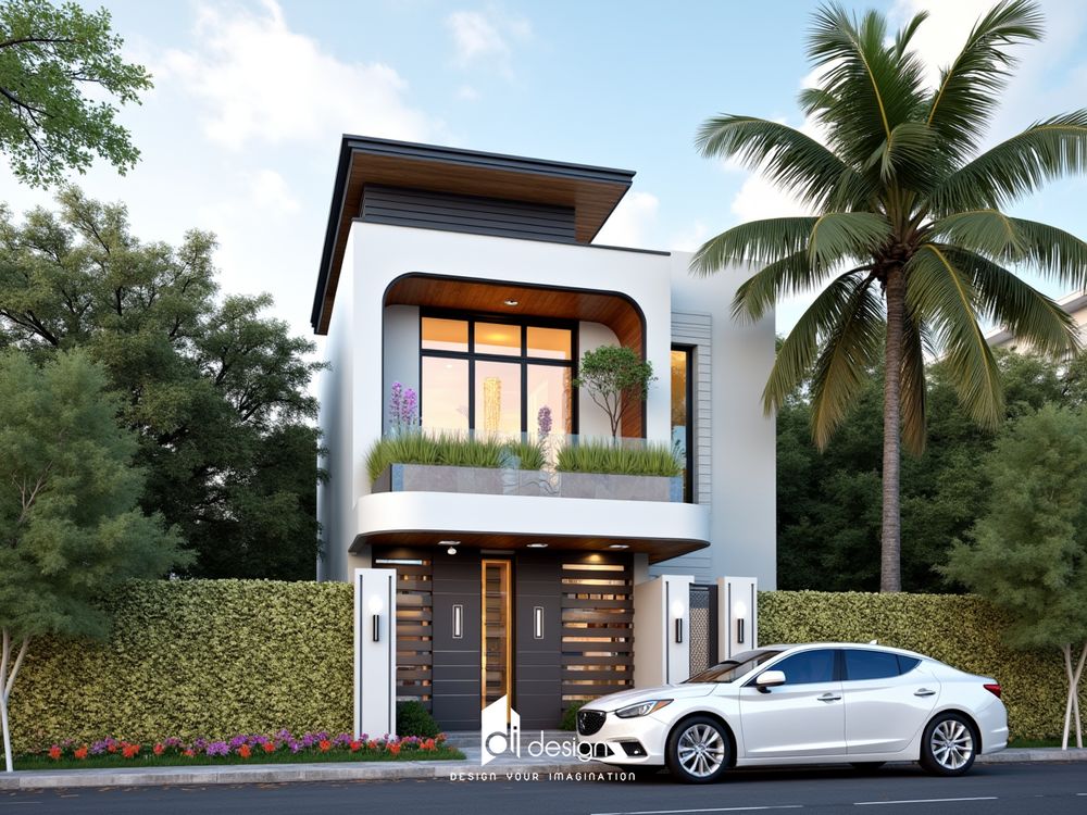 Thiết kế nhà phố 2 tầng đẹp ấn tượng 2025