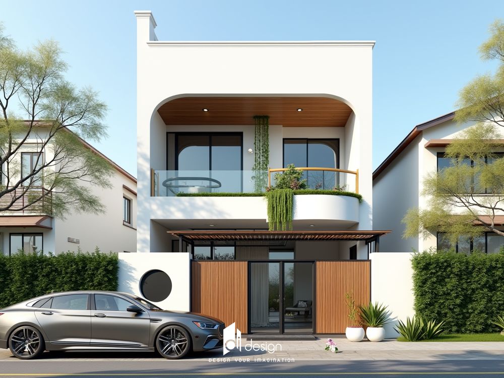 Thiết kế nhà phố 2 tầng đẹp ấn tượng 2025