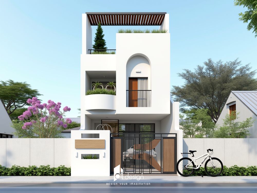Thiết kế nhà phố 2 tầng đẹp ấn tượng 2025