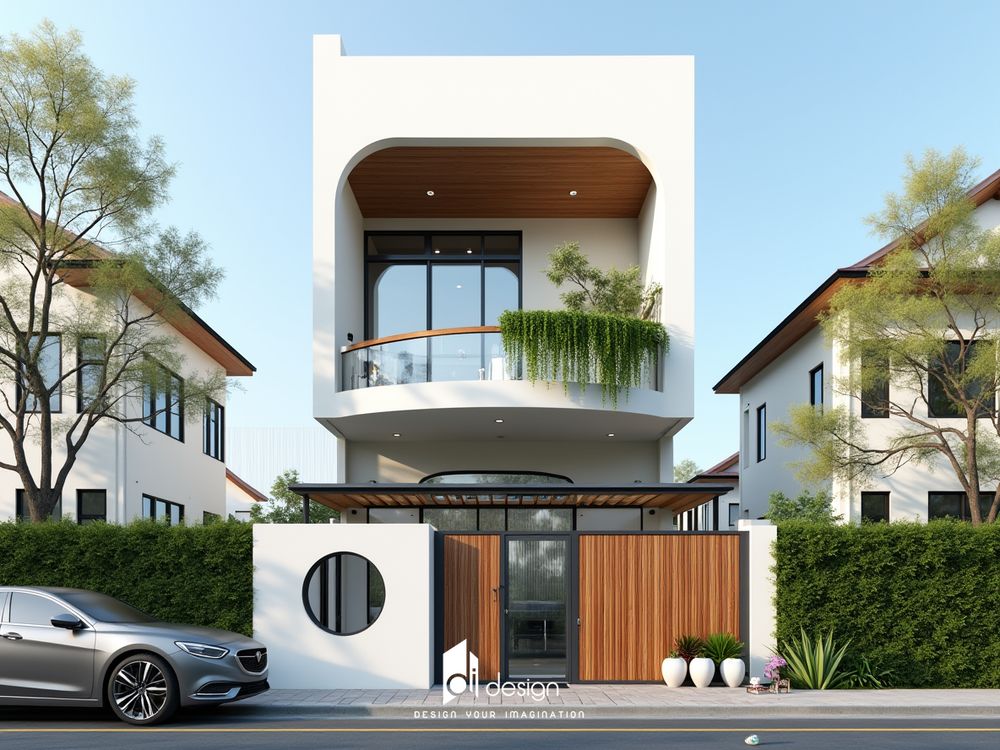Thiết kế nhà phố 2 tầng đẹp ấn tượng 2025