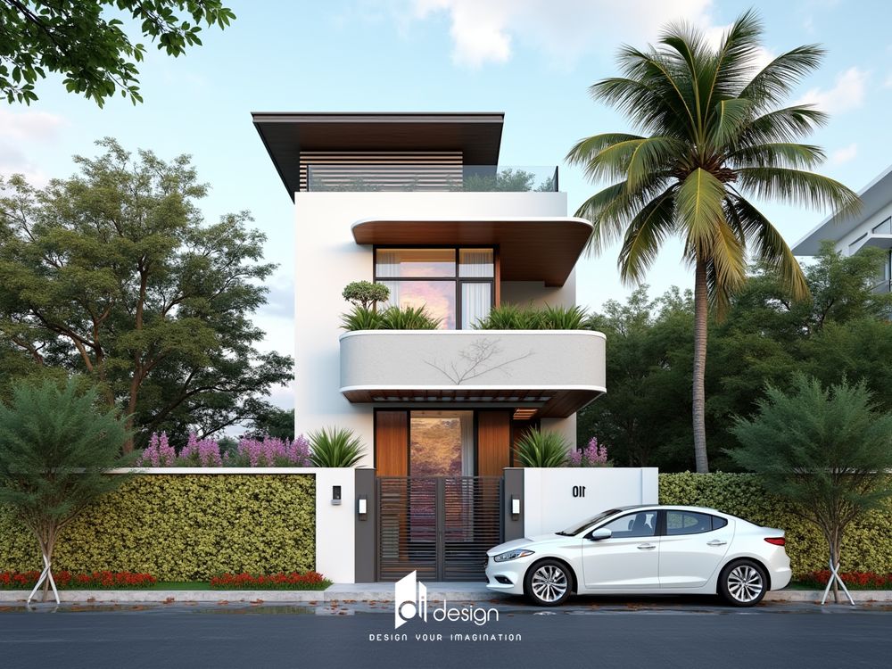 Thiết kế nhà phố 2 tầng đẹp ấn tượng 2025
