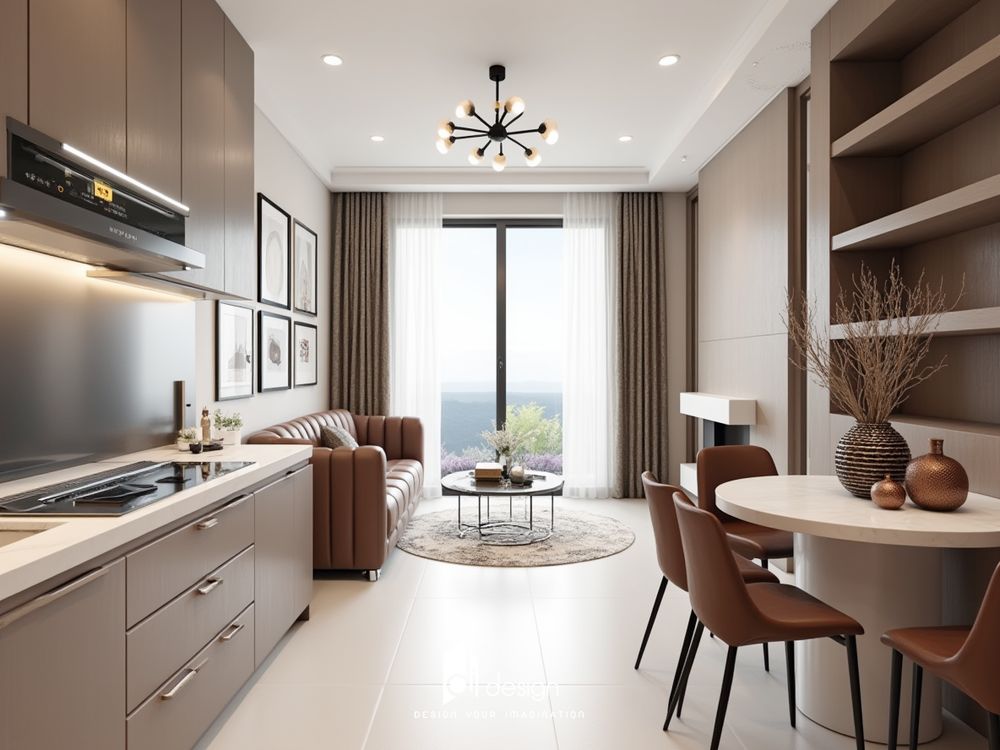 Thiết Kế Nội Thất Căn Hộ 45m2 Quận 4 – Sự Kết Hợp Hoàn Hảo Giữa Tông Màu Xám Và Gỗ Ấm Áp Thiết Kế Nội Thất Căn Hộ 45m2 Quận 4 – Sự Kết Hợp Hoàn Hảo Giữa Tông Màu Xám Và Gỗ Ấm Áp