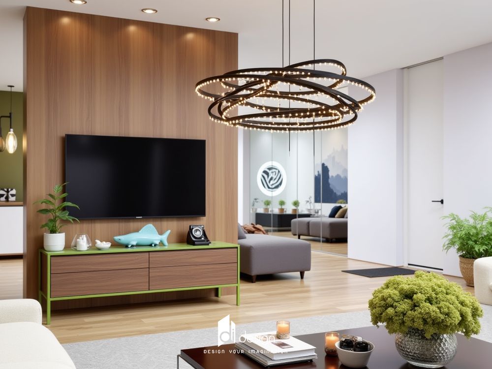 Thiết kế nội thất căn hộ studio cho thuê đẹp tông màu xanh lá mạ