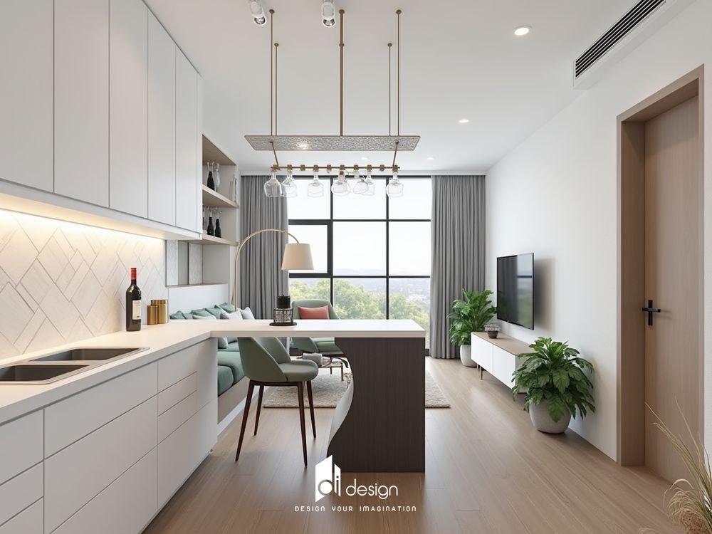 Thiết kế nội thất chung cư 52m2 đẹp hiện đại - Sáng tạo tối ưu không gian nhỏ Thiết kế nội thất chung cư 52m2 đẹp hiện đại - Sáng tạo tối ưu không gian nhỏ