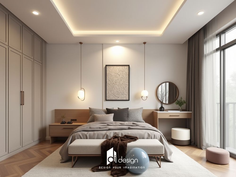 Thiết kế nội thất nhà phố 120m2 Him Lam Phú Đông đẹp hiện đại