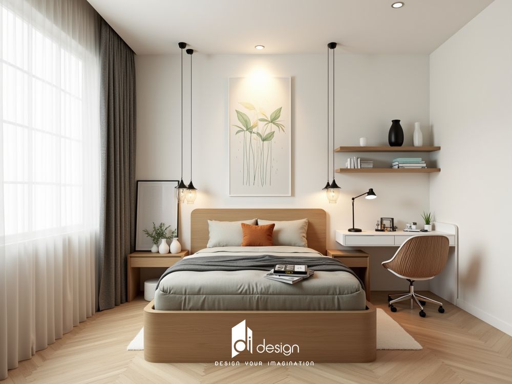 Thiết kế nội thất nhà phố 120m2 Him Lam Phú Đông đẹp hiện đại