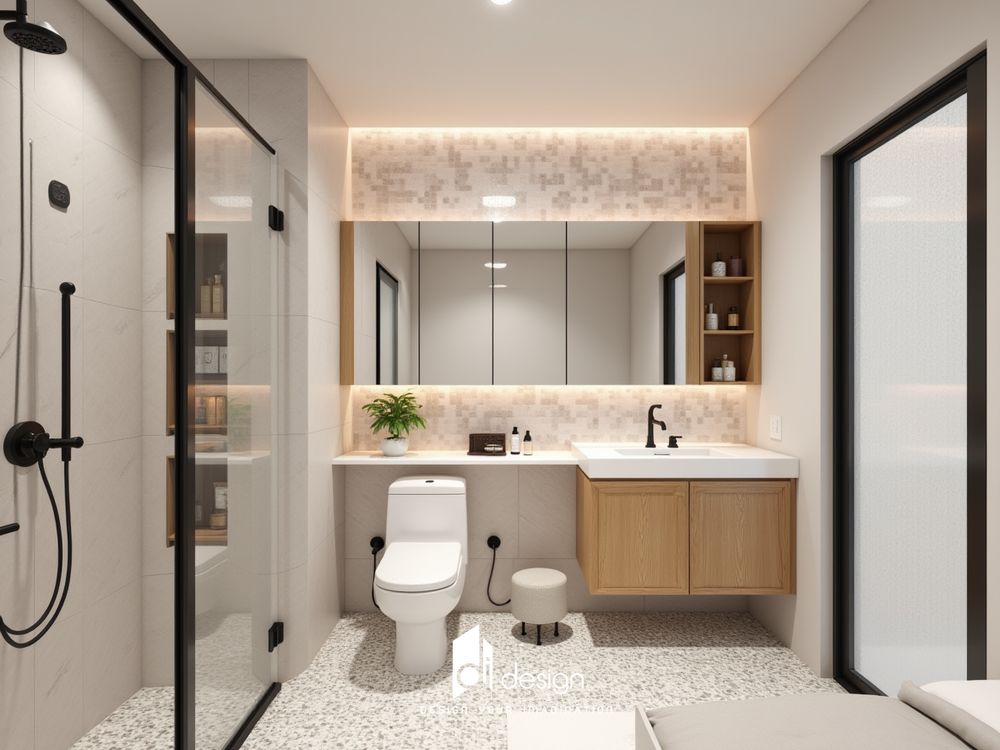 Thiết kế nội thất nhà phố 120m2 Him Lam Phú Đông đẹp hiện đại