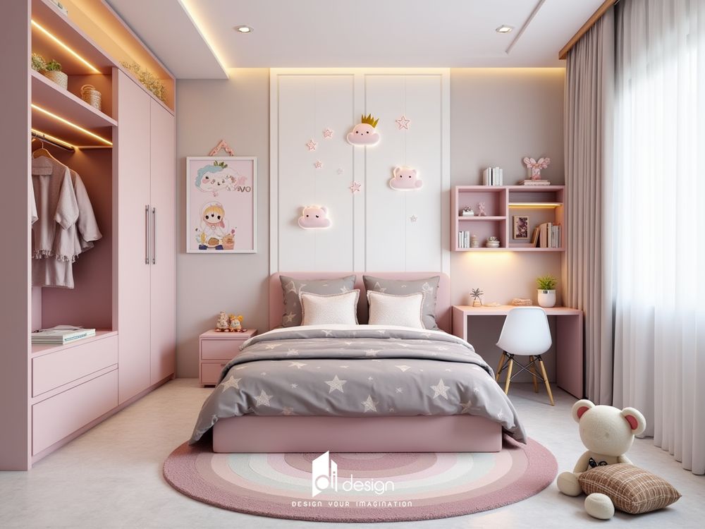Thiết kế nội thất phòng ngủ cho bé gái đẹp: Sáng tạo, tinh tế và phù hợp với sở thích trẻ nhỏ